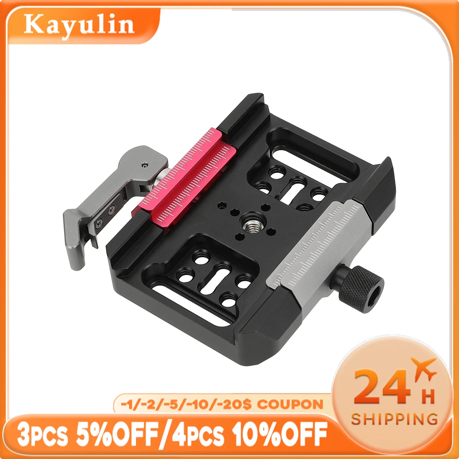 

KAYULIN Quick Release Clamp 1/4" & 3/8" Thread for Arca Swiss Standard & Manfrotto-Type Quick Release Plate With Safe Lock