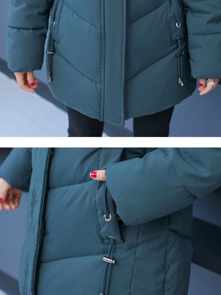 معطف قطني فضفاض ومزاجي جديد لعام 2025 للنساء في منتصف العمر ملابس نسائية شتوية سترة سميكة