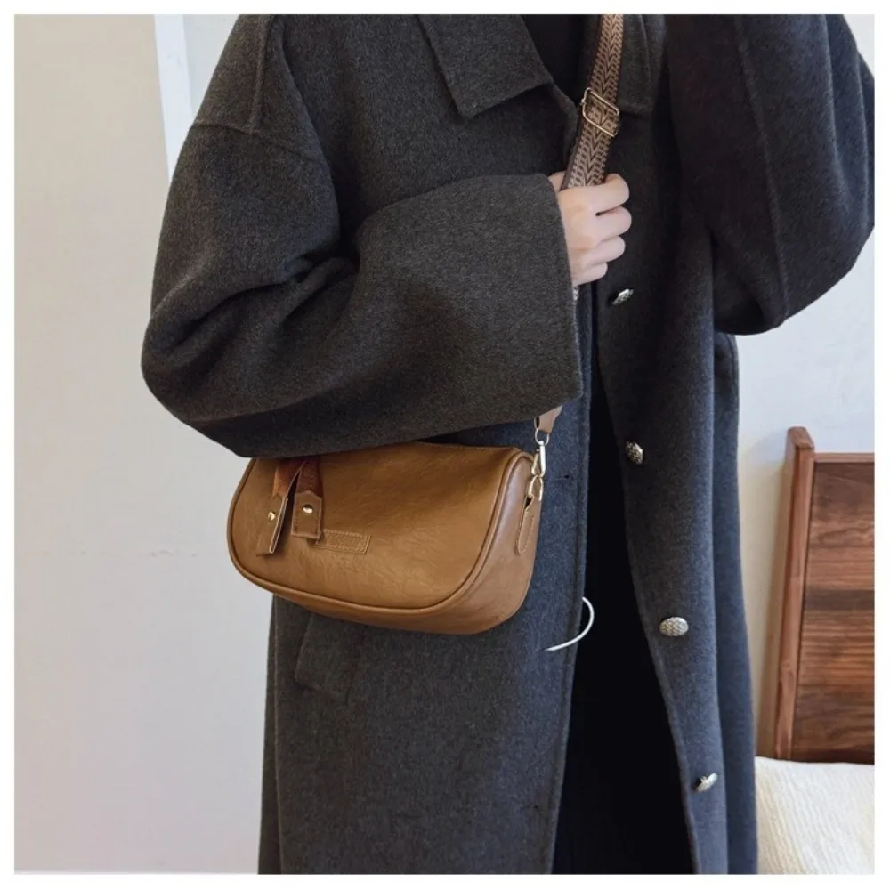 Langlebige Retro-Umhängetasche aus PU-Leder, lässige Handtasche, vielseitige Messenger-Taschen mit großem Fassungsvermögen für Damen – Detail 3
