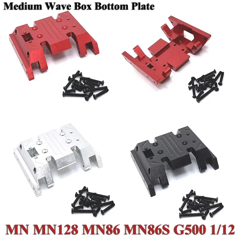 MN MN128 MN86 MN86S G500 1/12 RC piezas de coche caja de onda media de Metal cubierta inferior eje de transmisión varilla de amarre asiento Motor caja de onda culo