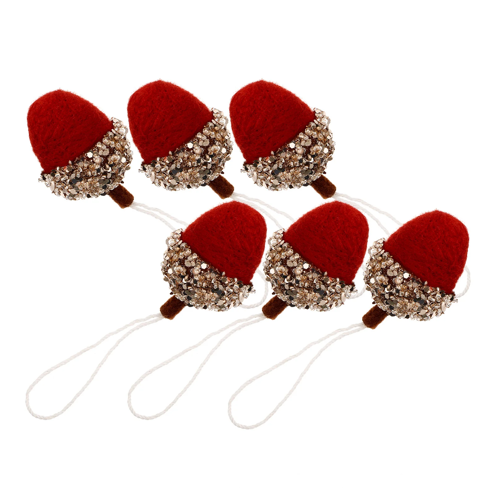 

6pcs Felt Acorn Ornament Christmas Hanging Pendant Decorative Simulation Acorn For Diy Crafts Xmas Tree Home Decor Vase Filler