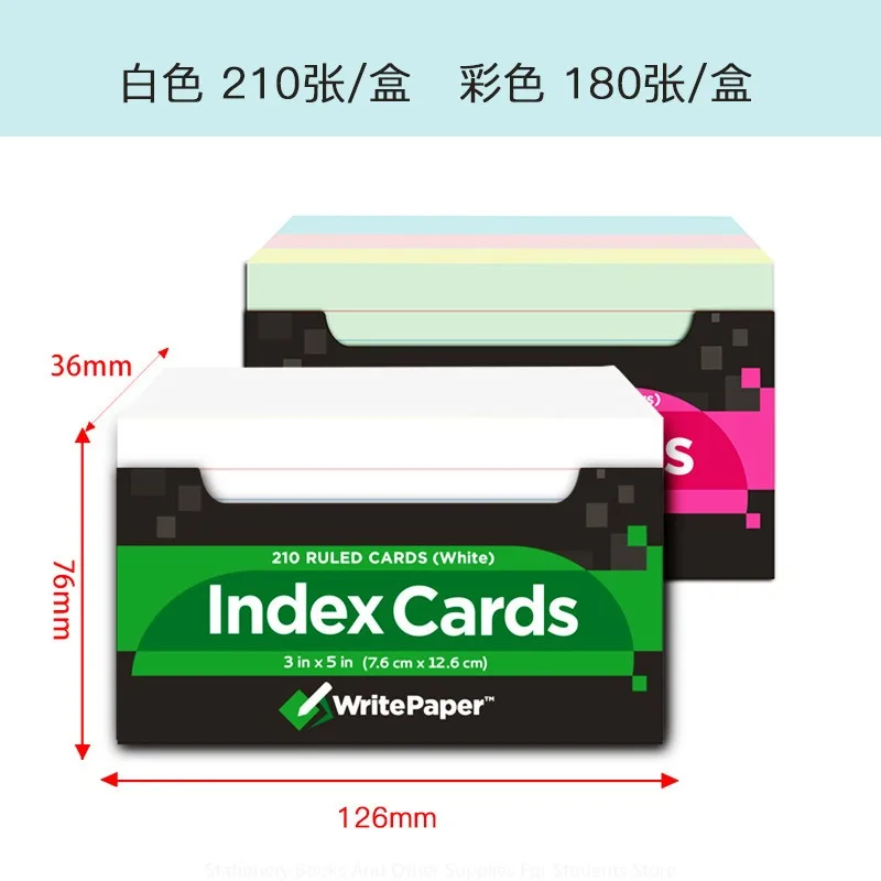 Index Cards Students Use Word Cards Sticky Notes for Memorizing Bookmarks Sticky Notes Non-sticky Thickened Square