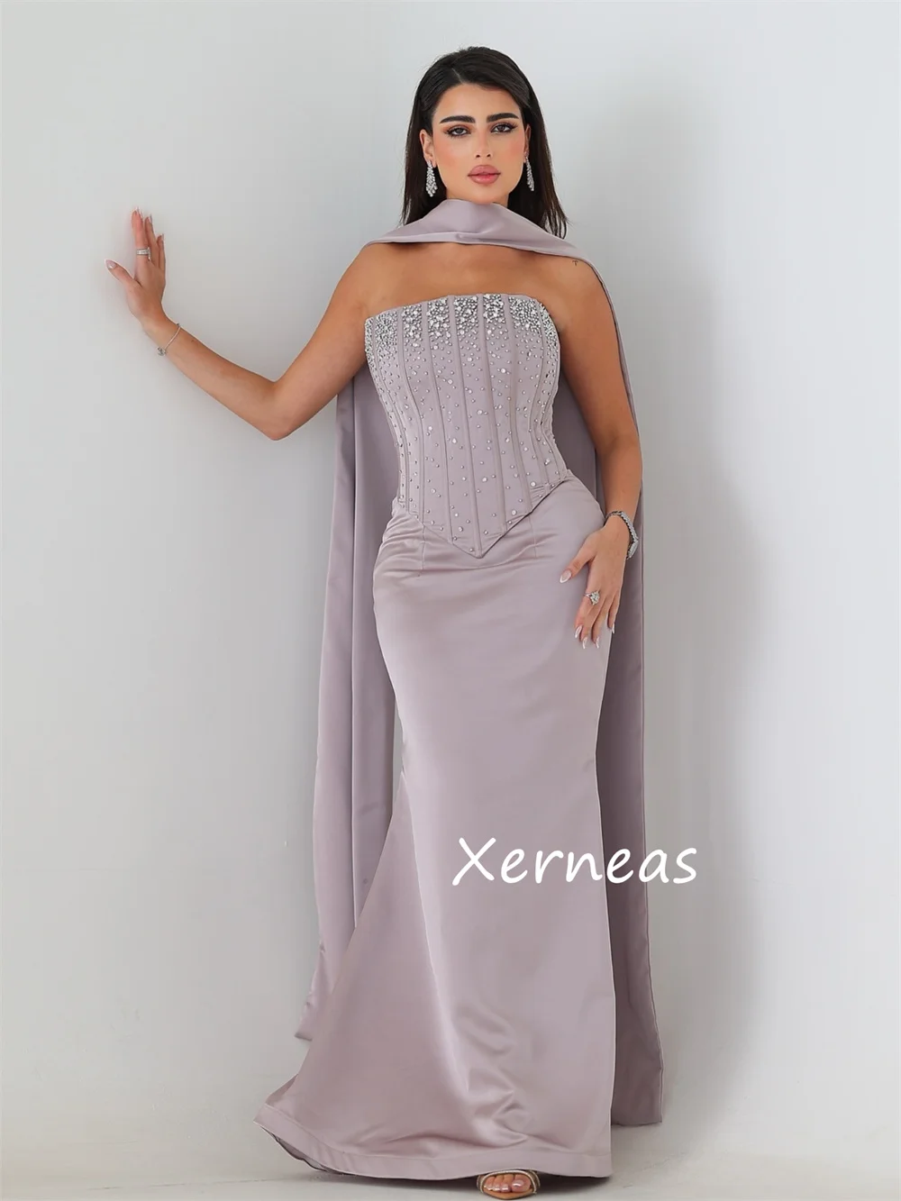 تخصيص الطراز الحديث Charmeuse مطرزة حورية البحر فساتين طويلة بدون حمالات حسب الطلب مقاسات المناسبات المتاحة