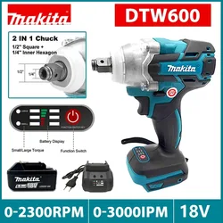 Makita DTW600 Klucz akumulatorowy Elektryczny klucz udarowy 18V Bezszczotkowy 1/2 cala Do naprawy samochodów Tylko narzędzie do akumulatora Makita 18V