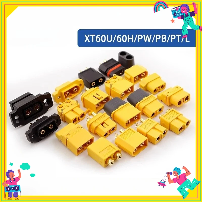 

XT60PB Aircraft Model Socket XT60U/XT60H/XT60L/XT60PW/XT60PT/PM/XT60W/XT60EW High Current Plug Aviation Model Lithium Battery