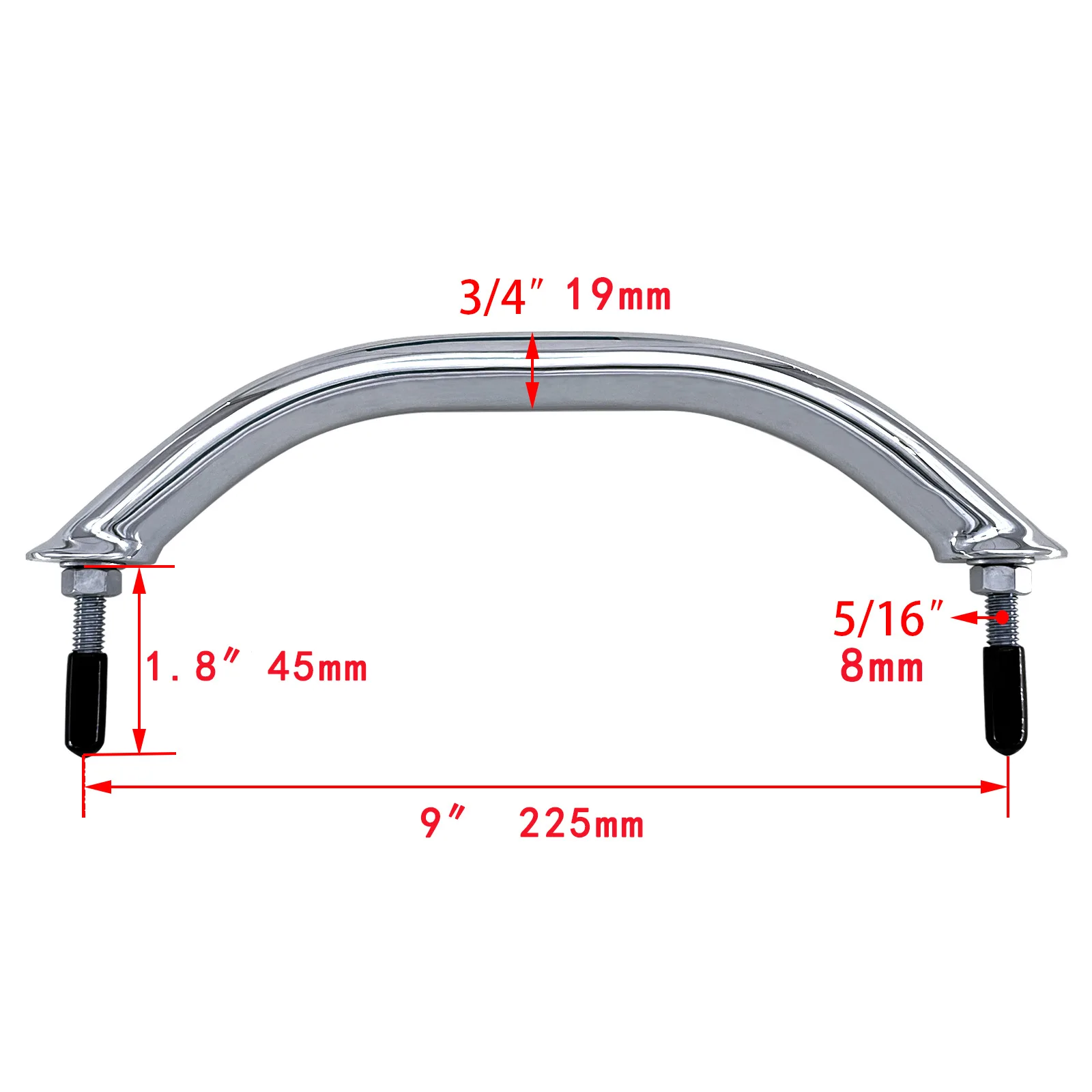 for ISURE 12 9 8 Inch Stainless Steel Marine Handle Armrest Yacht Hardware Accessories Boat Grab Rail Deck Handhold