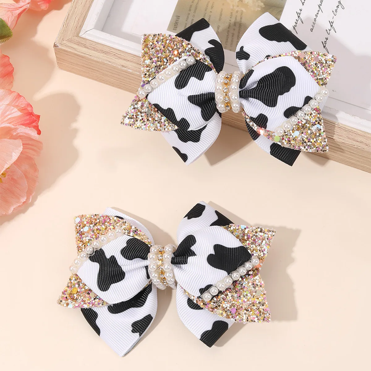 36pc-baby-dovetail-bow-hair-clips-leopard-print-glitter-pearl-hairpins-girls-women-barrettes-headwear-hair-accessories-bulk