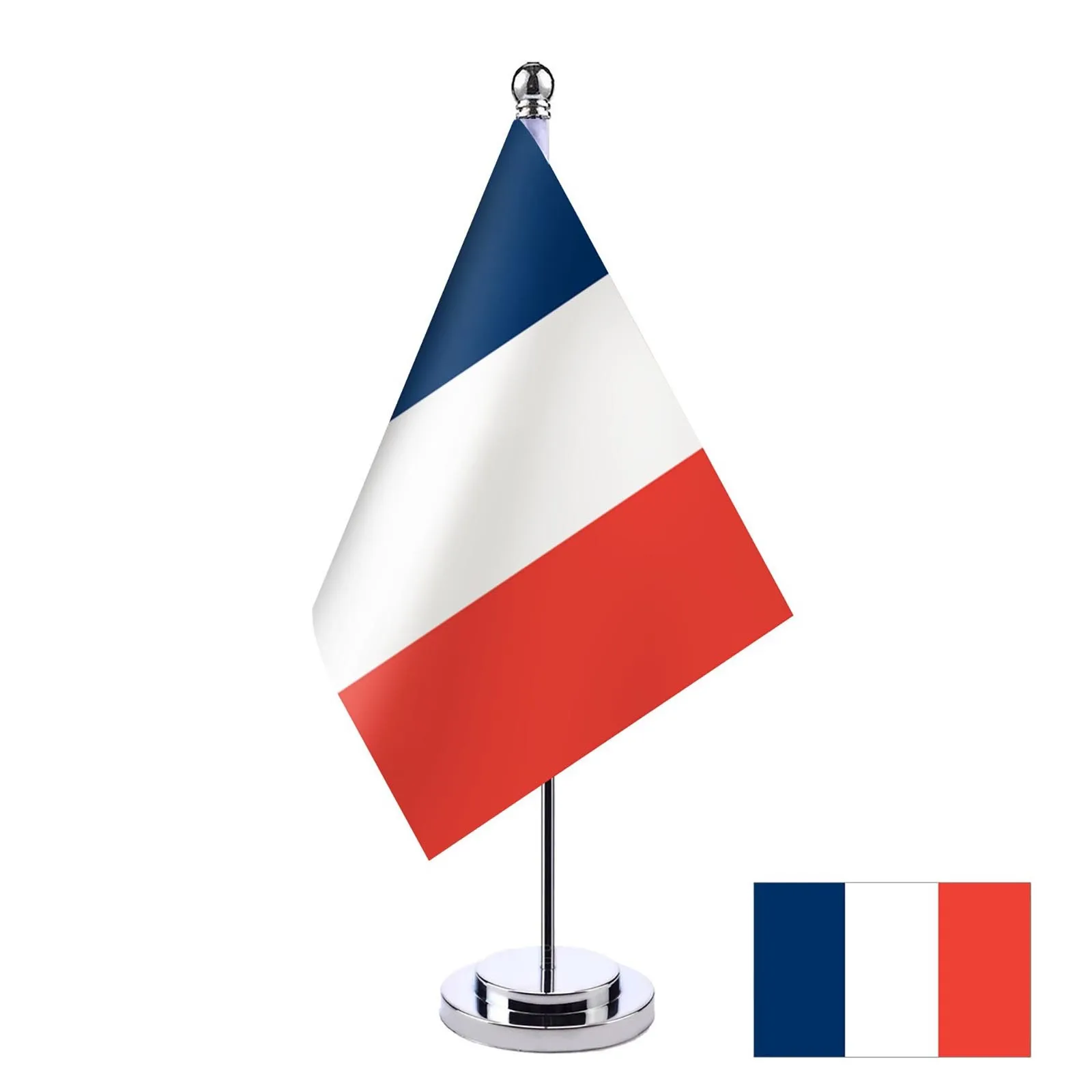 Office Desk Cabinet Flag Of France Table Stand Pole Flagtick The French Flag Set Meeting Room Decoration Room Decoration