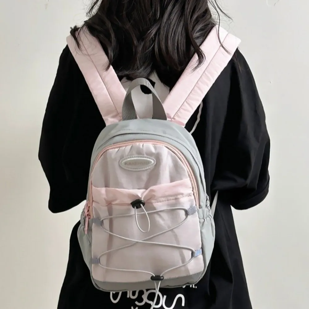 Fashion Japanese Style Lightweight Backpack Solid Color Leisure Nylon Shoulder Bags College Versatile Student Schoolbag Unisex