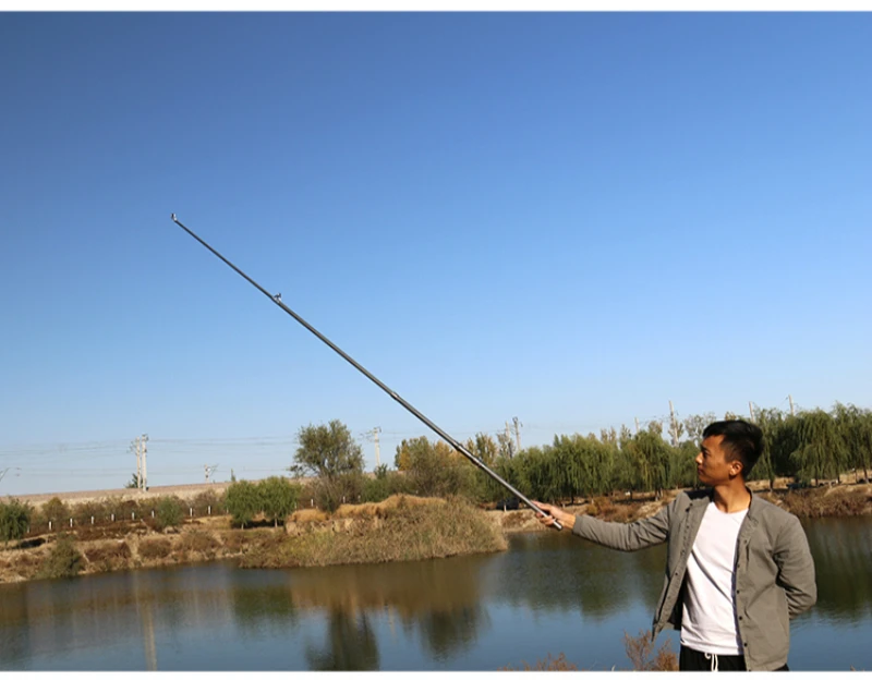 High Carbon Fiber Anchor Fish Rod Set with Reel Long Super Hard Power Throwing Telescopic Fishing Rod Stream Seapole 2.1-4.5m