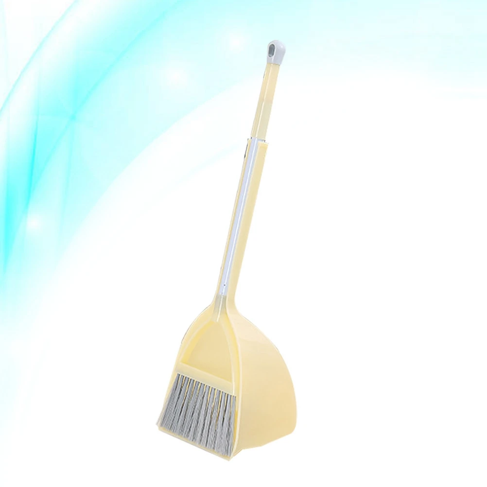 Children's Mini Broom and Mop Set Yellow Small Floor Sweeping Kit Kid's Housekeeping Cleaning Tools Educational Pretend Play