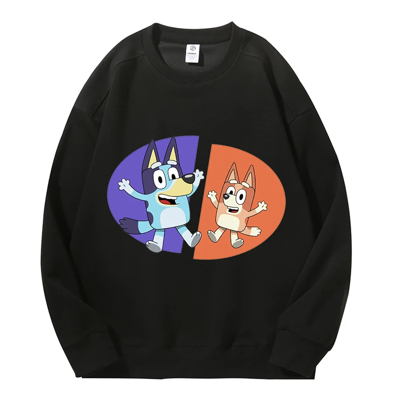 Bluey Sweatshirt Round Neck Bingo Bandit Chilli Heeler Family Spring Autumn Pullover Cotton Long Sleeve Men Women Adult Clothing