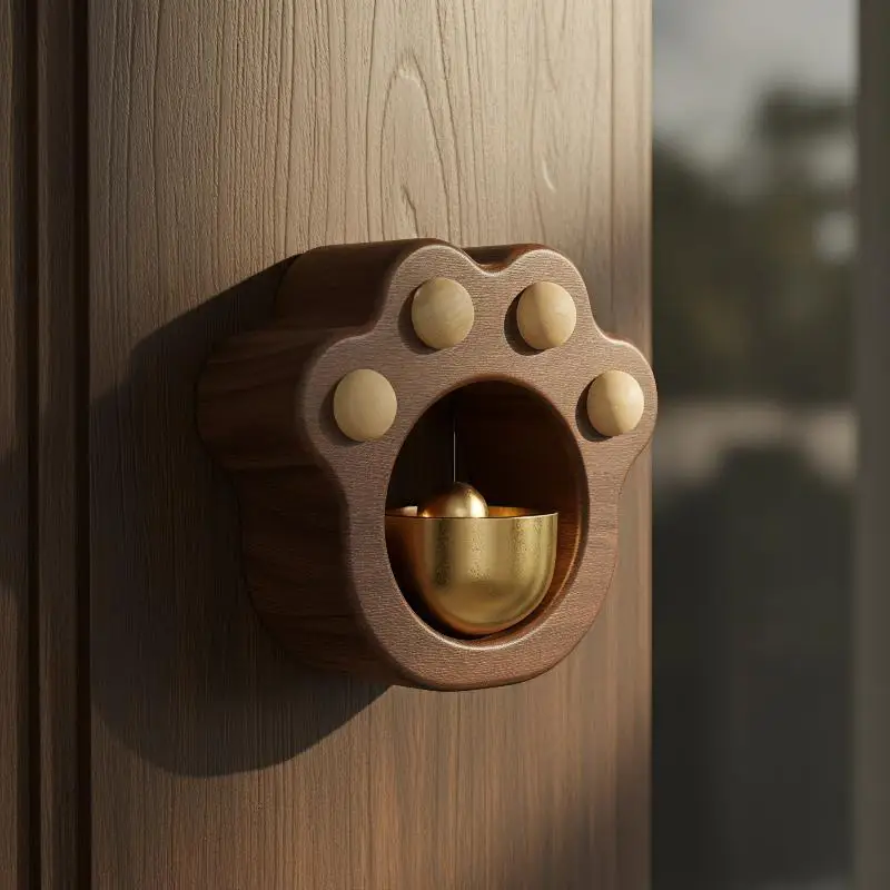 Cat Claw Cartoon Doorbell Soft Sound Wind Chime Door Opening Alert Decor for Renters Home Store Entrance