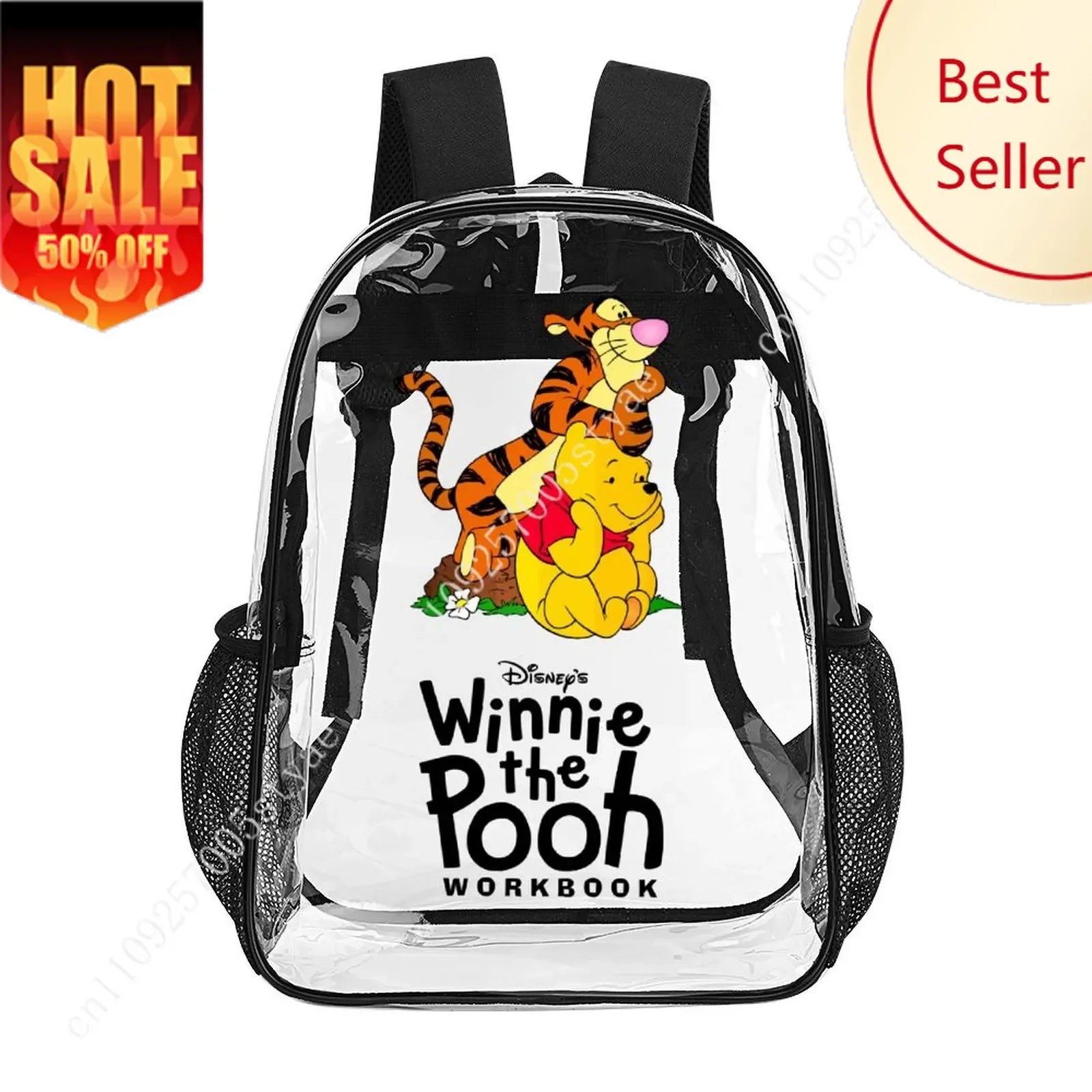 

Winnie The Pooh Transparent Backpack Disney Cartoon Man Woman ecorative Bag Design Your Photos Logos Custom Party Holiday Gifts