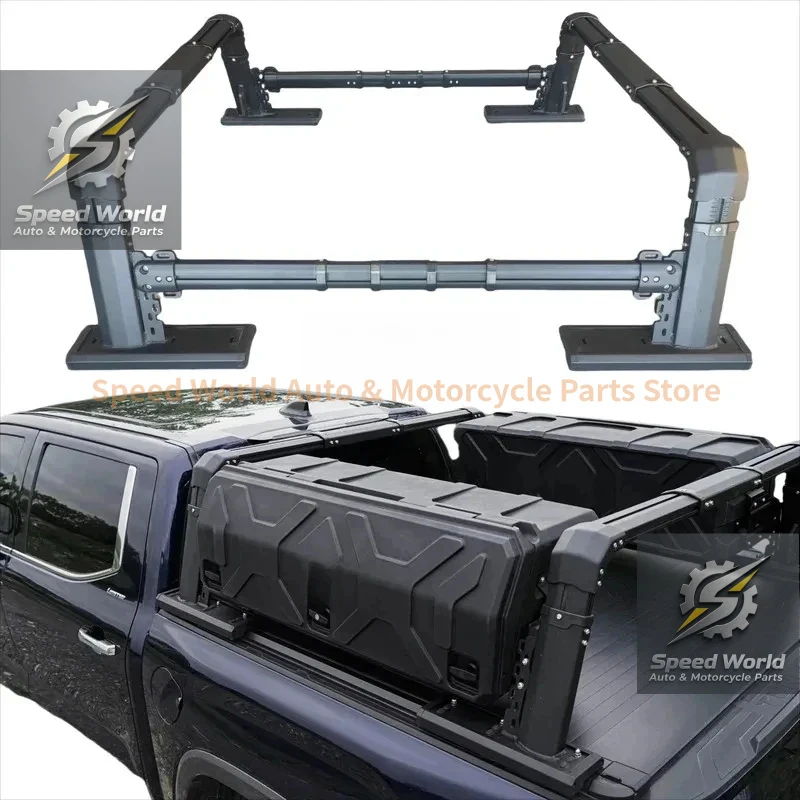 Speed WorldPeormance Upgrade Ladder Adjustle Aluminum Truck Bed Rack Roll Bar Universal Pickup Trucks With 0Kg Loading Car