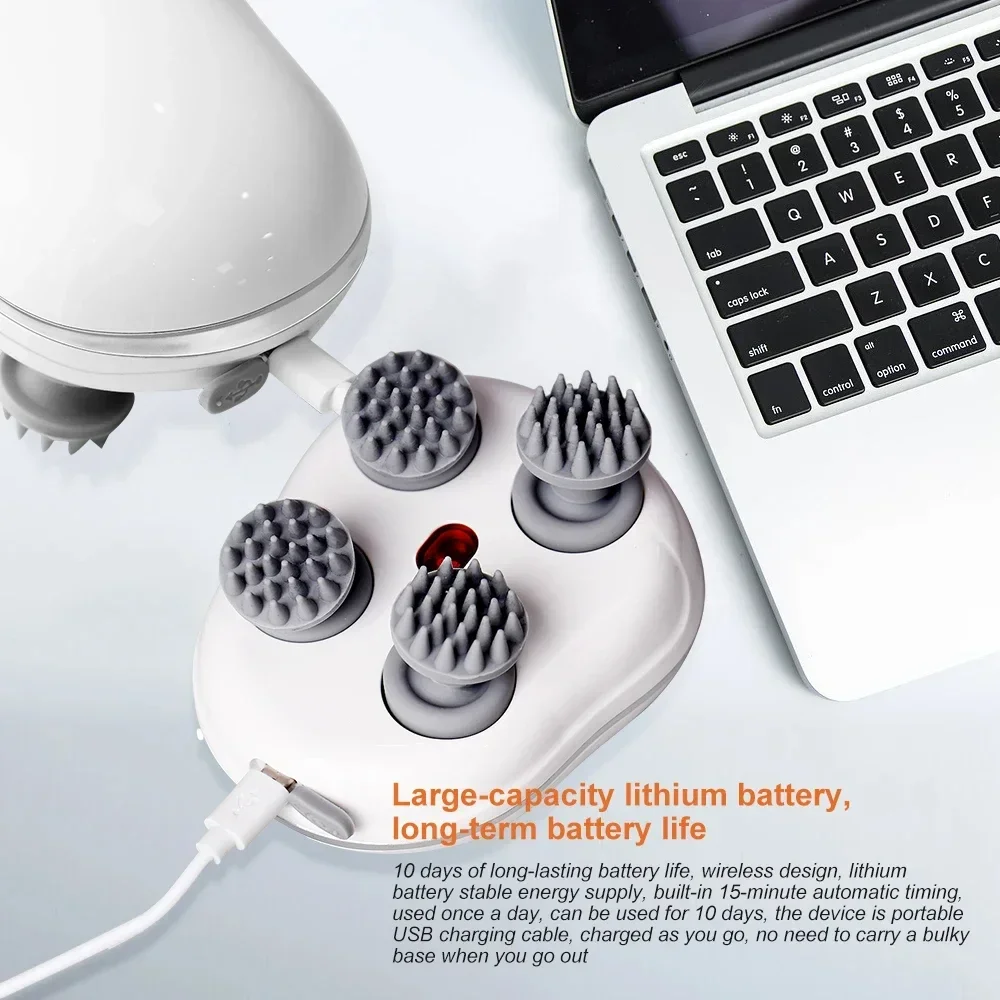 Massaggiatore elettrico per gatti, massaggio vibrante per la testa del corpo con artigli a 360 gradi, dispositivo vibrante per impastare rilassare l'assistenza sanitaria di bellezza