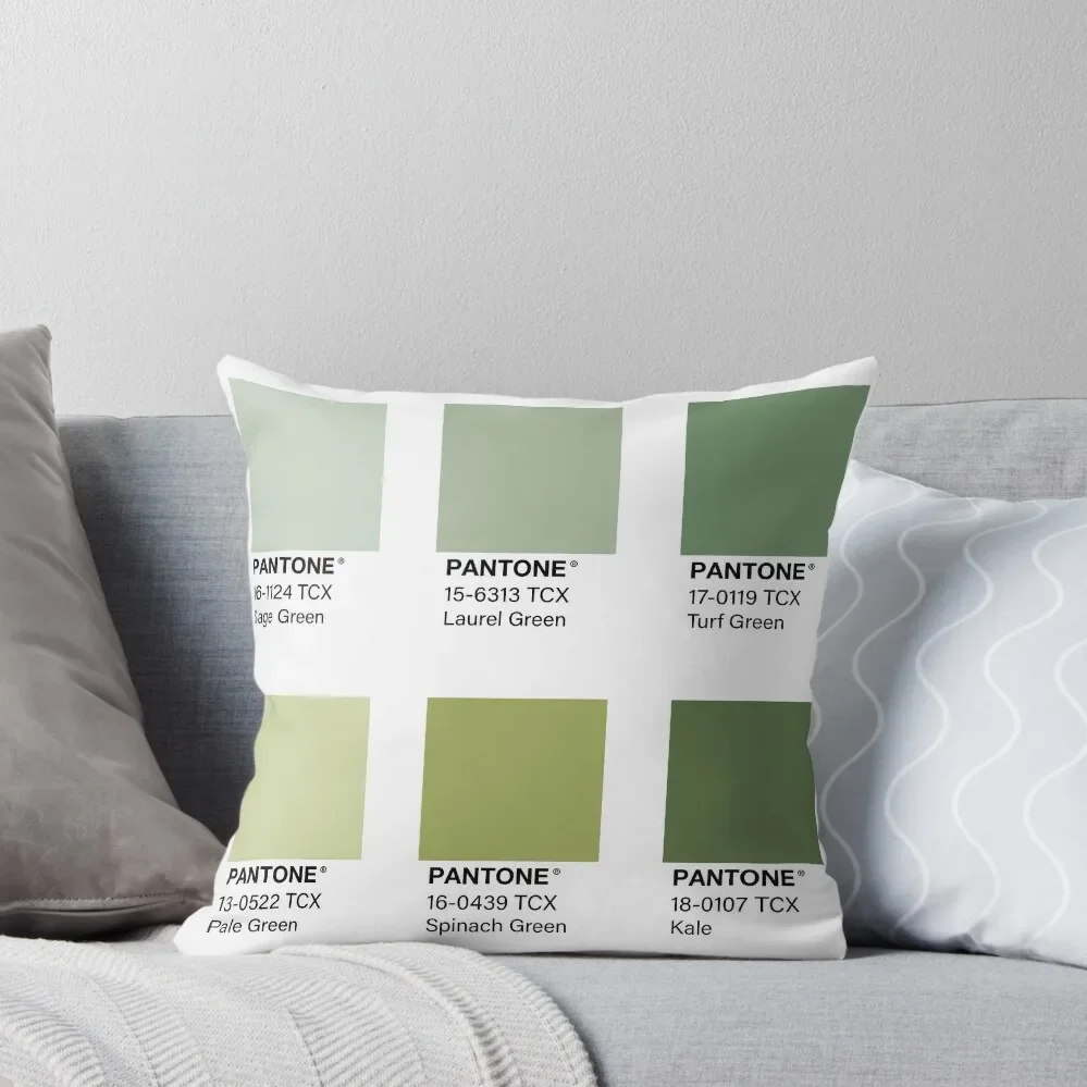 Green Pantone Color Swatch Pack Throw Pillow Pillowcases Bed Cushions Cushions For Children Pillow Decor Sofa Cushions pillow