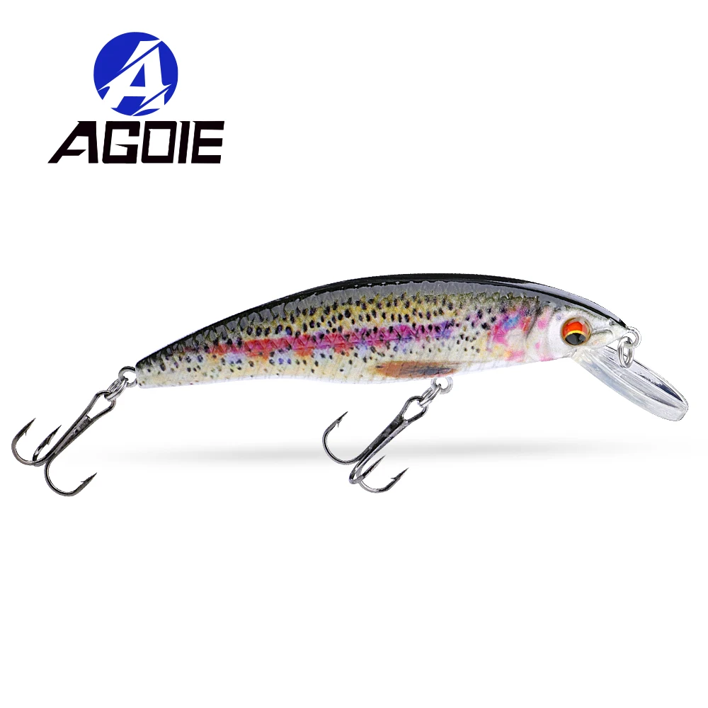 Agoie Floating Minnow Topwater Lure 90mm 12g Big Crankbait Wobbler Multi-Species Fishing Lure Trout Artificial Bait Professional