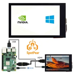Raspberry Pi 4B-Écran Tactile LCD IPS de 3.5 Pouces, 3.5x480, Compatible avec HDMI pour PI4/3B +/Jetson