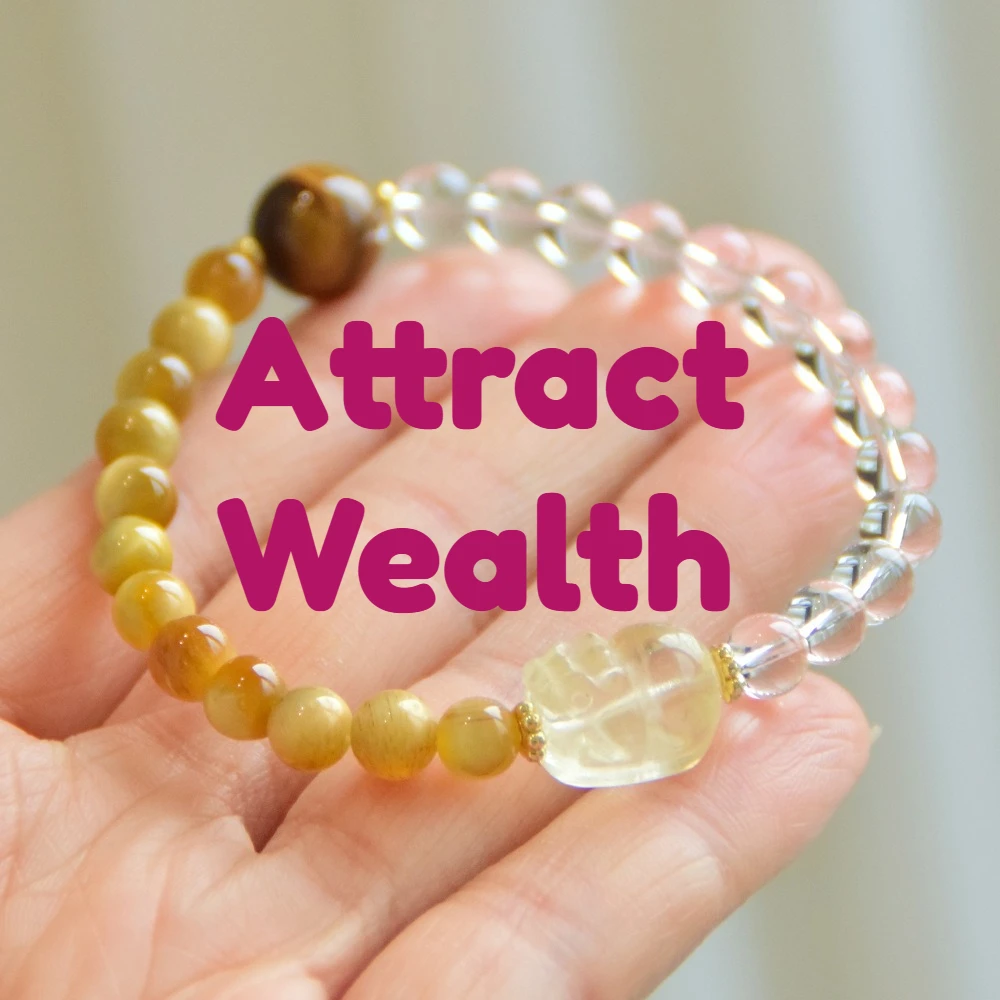 Yellow Crystal and Tiger-eye Bead Bracelet Men's and Women's Elastic Strings Amulet Safe Hand Accessories Attract Wealth Jewelry