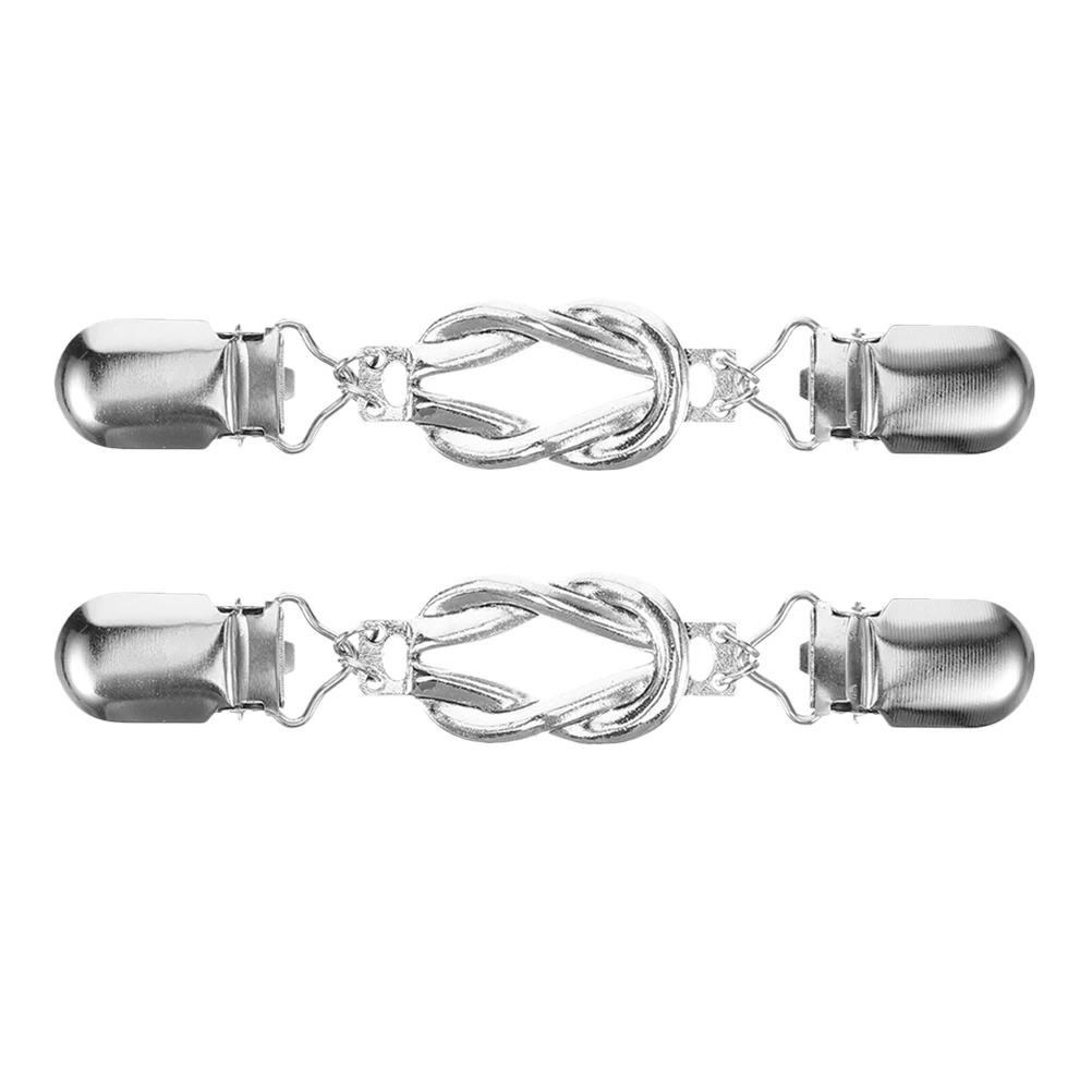 

2Pcs Retro Cardigan Clips Fashion Alloy Chain Pins for Women T Shirt Tie Clips For Women Collar Shirt Cinch Clothing Accessories
