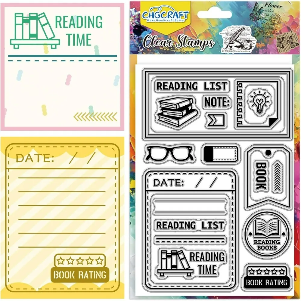 

Read Labels Print Pattern Clear Stamps Text and Tables Transparent Embossing Stamp Seal for DIY Scrapbooking4.3 Inch