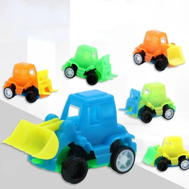 1Pcs Random Mini Rebound Vehicle Toys Plastic Excavator Bulldozer Car Model Kids Cars Toys