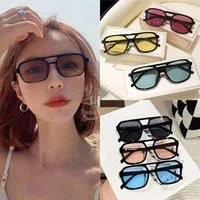 Square Big Frame Sunglasses for Men and Women Lightweight Frame Black Yellow Sun Glasses with UV Protection - Image 6