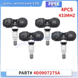 4PCS Tire Pressure Monitoring System Sensor 4D0907275A For 2003 Audi A6 A8 2007-2016 Volkswagen Phaeton TPMS 433MHZ 4D0907275D