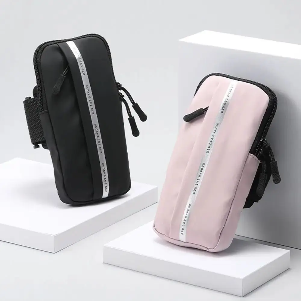

PU Running Mobile Phone Arm Bag Waterproof Elastic Running Phone Holder Lightweight Double-layer Armband Sports Phone Case
