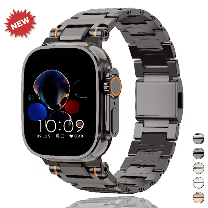 Edelstahlarmband für Apple Watch Ultra Band 49mm 46 44 45 42mm Luxus-Ersatzarmband für IWatch Serie 11 10 9 8 7 6
