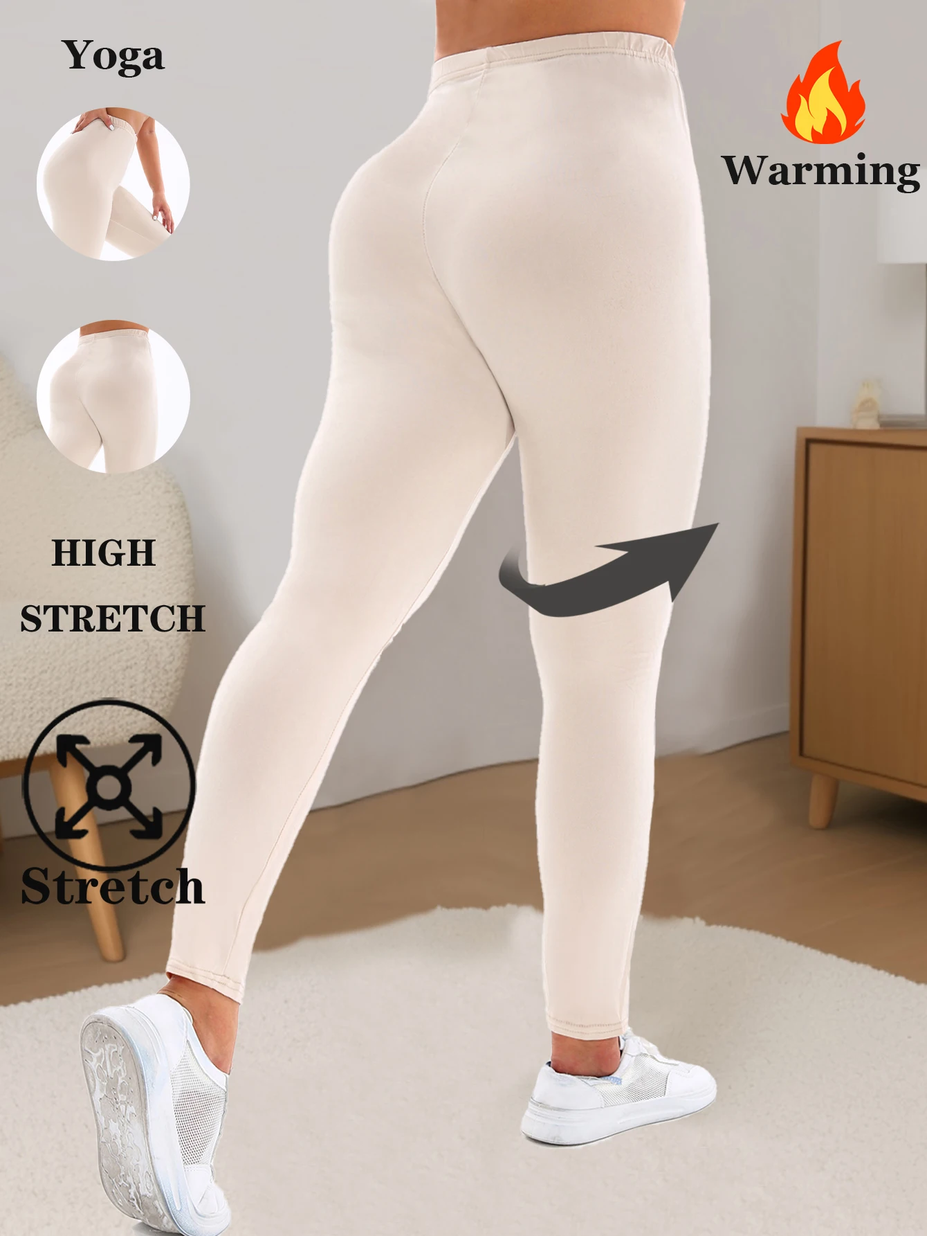 Damskie czarne aksamitne grube legginsy jesienno-zimowe modne codzienne elastyczne ciepłe obcisłe spodnie do ćwiczeń i sportu. ﻿