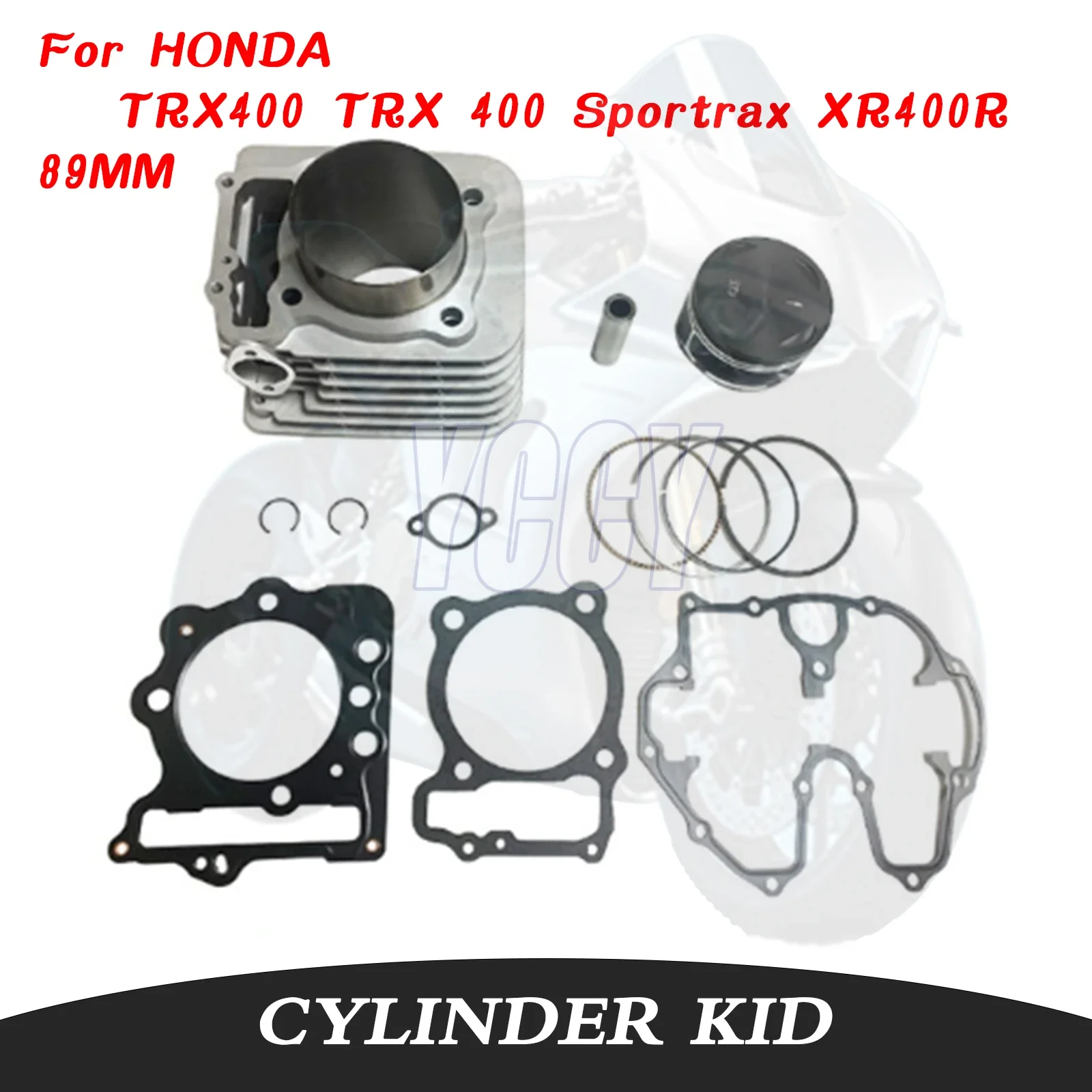 Motorcycle Engine Cylinder Kit Piston Rings Gasket 89mm 440cc Engine Cylinder For HONDA TRX400 TRX 400 Sportrax XR400R 1999-2008