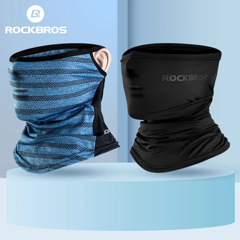 ROCKBROS Bicycle Face Mask Bike Ice Silk Mask Sunscreen Men Bandana Running Hiking Fishing Out Sport Scarves Cycling Face Masks