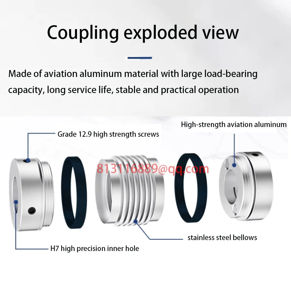 New Aluminum Alloy Bellows Coupling Elastic Coupling High Torque Servo Motor Screw Rod Connecting Sleeve