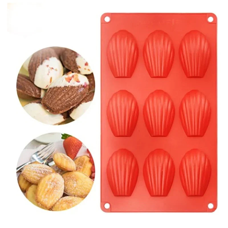 9/18 Cavities Madeleine Silicone Cake Mold Shell Biscuit Cake Handmade Soap Mold Tray Non Stick Silicone Bakeware Mould