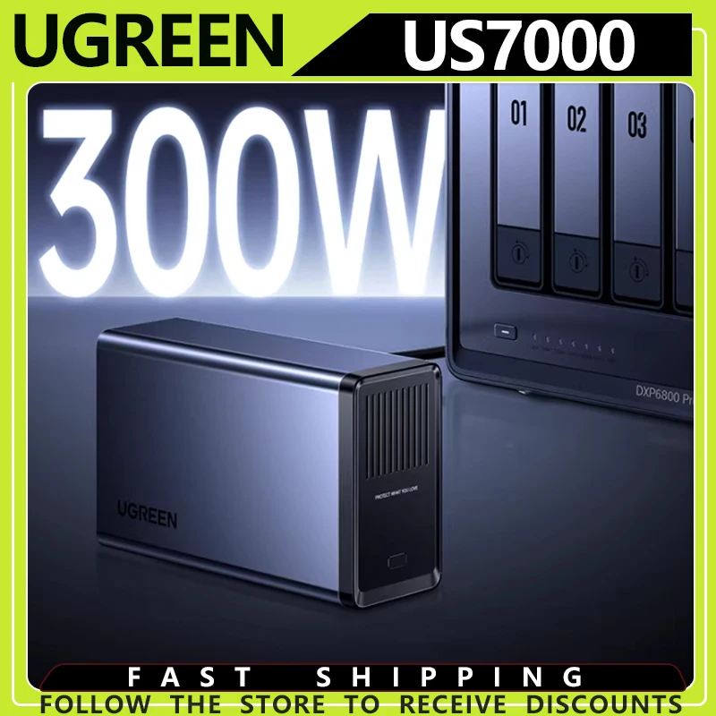 

UGREEN US7000 UPS Backup Power Supply 24000mAh 300W NAS Private Cloud Home Storage Hard Drive Protection Auto Shutdown APP Boot