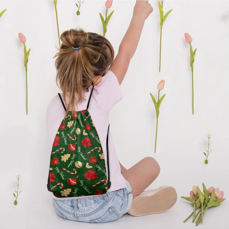 Personalized Christmas Drawstring Bags Pack,3 Sizes Customizable Backpacks,Reusable Gift Set for Party Favors, Xmas Supplies