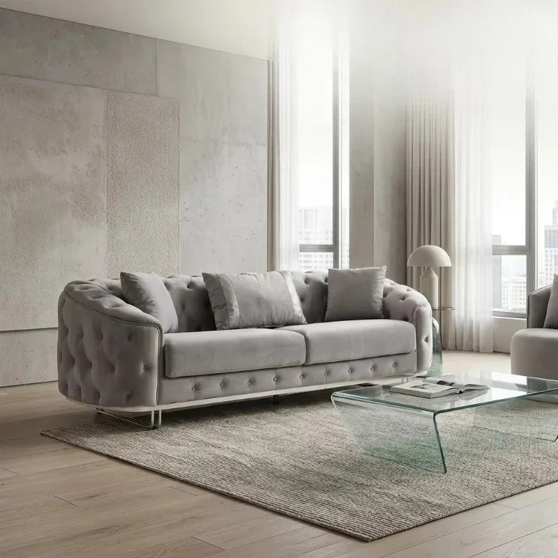 

Modern style living room velvet fabric sweet sofa set