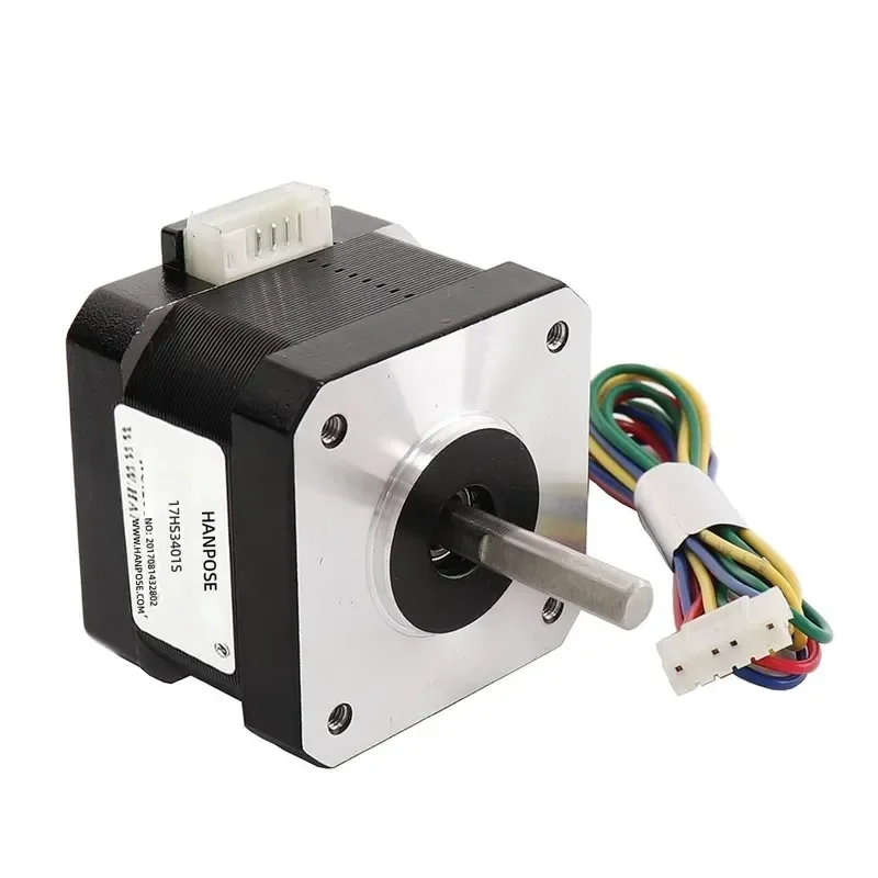 Micro Nema17 Stepper Motor 34mm Body 1.3A 28Ncm 4‑Lead 17HS3401S Step Motor for 3D Printing CNC Engraver DIY Automation Project