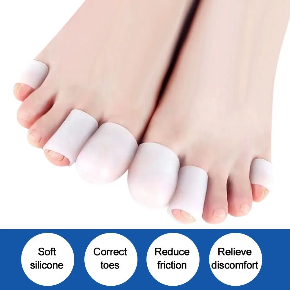 Portable Silicone Sleeves Toe Protectors White Toe Protection Toe Covers Reduce Friction Gel Caps Big Toe Protector