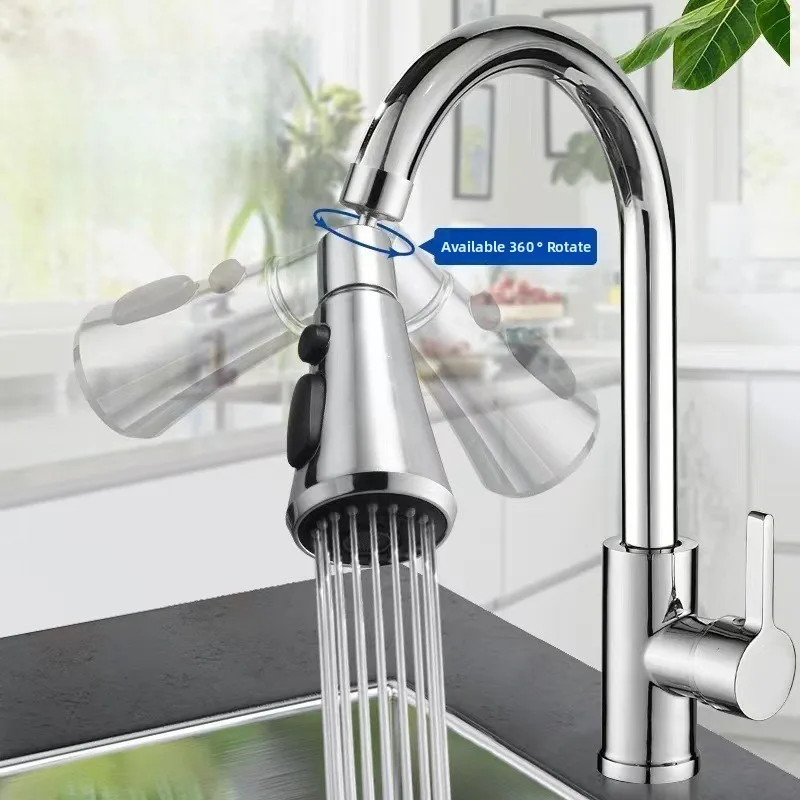 

Kitchen Faucet Extender with Spray Nozzle Universal Swivel Pressure Boost for Home Vegetable Washing Basin