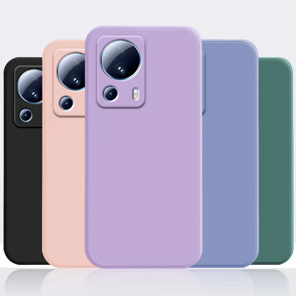 For Xiaomi 13 Lite 13 Ultra Case Colorful Matte Soft Silicone Shockproof Square Phone Case Fundas For Xiaomi 13 Pro Cover Coque