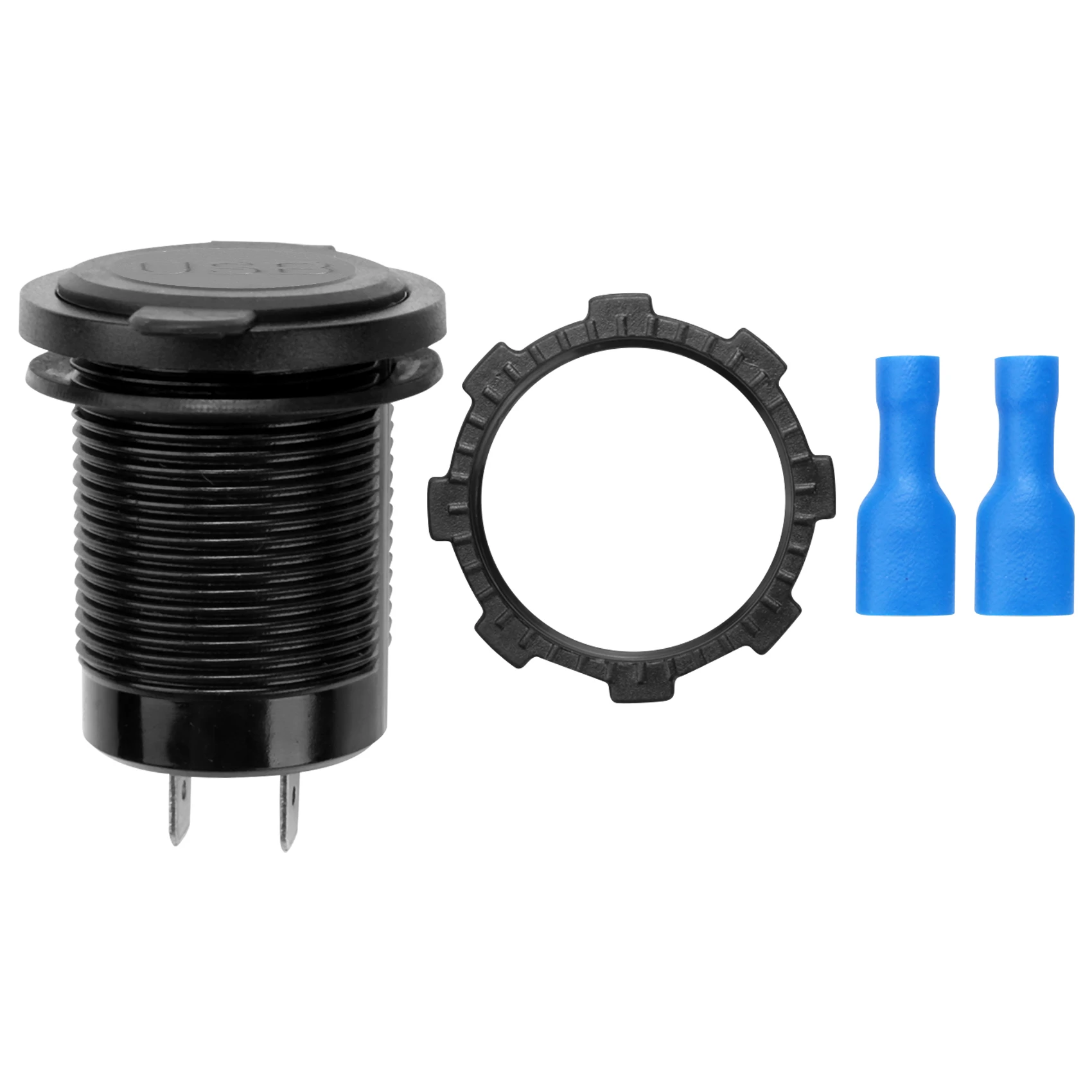 Presa di corrente adattatore presa di corrente doppia 2USB 5V 4.2A per auto moto 12V 24V (blu) G