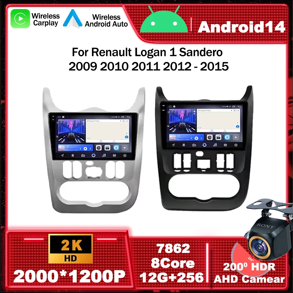 

Android14 For Renault Logan 1 Sandero 2009 2010 2011 2012 - 2015 Car Radio Multimedia Video Player Navigation Stereo GPS 5G WIFI