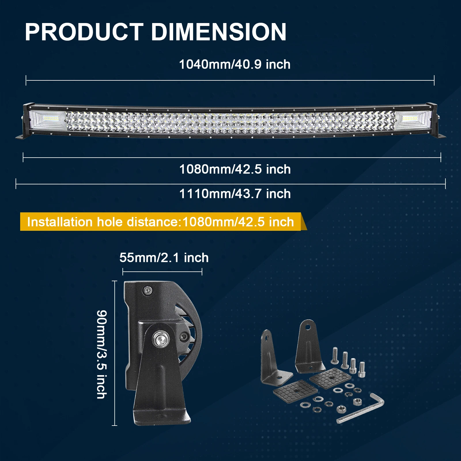 22 32 42 50 52'' Inch Straight Curved Led Light Bar Spot Flood LED Car Lights Offroad Driving Fog Lamp Truck 4x4 ATV UTV 12V 24V