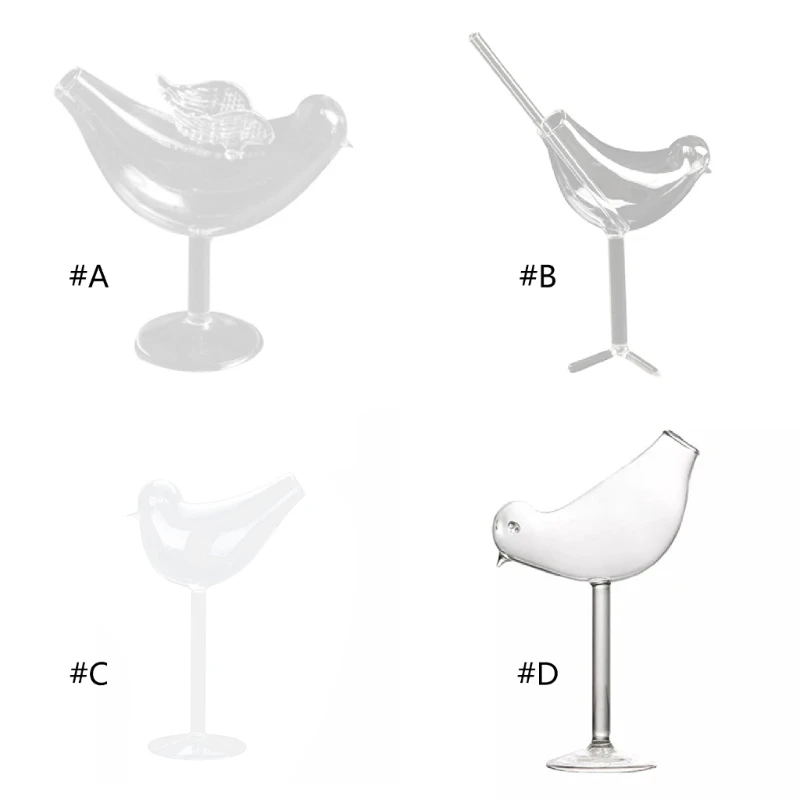 

Y1UB Bird Cocktail Goblet Glass Personality Molecular Smoked Modelling Glass