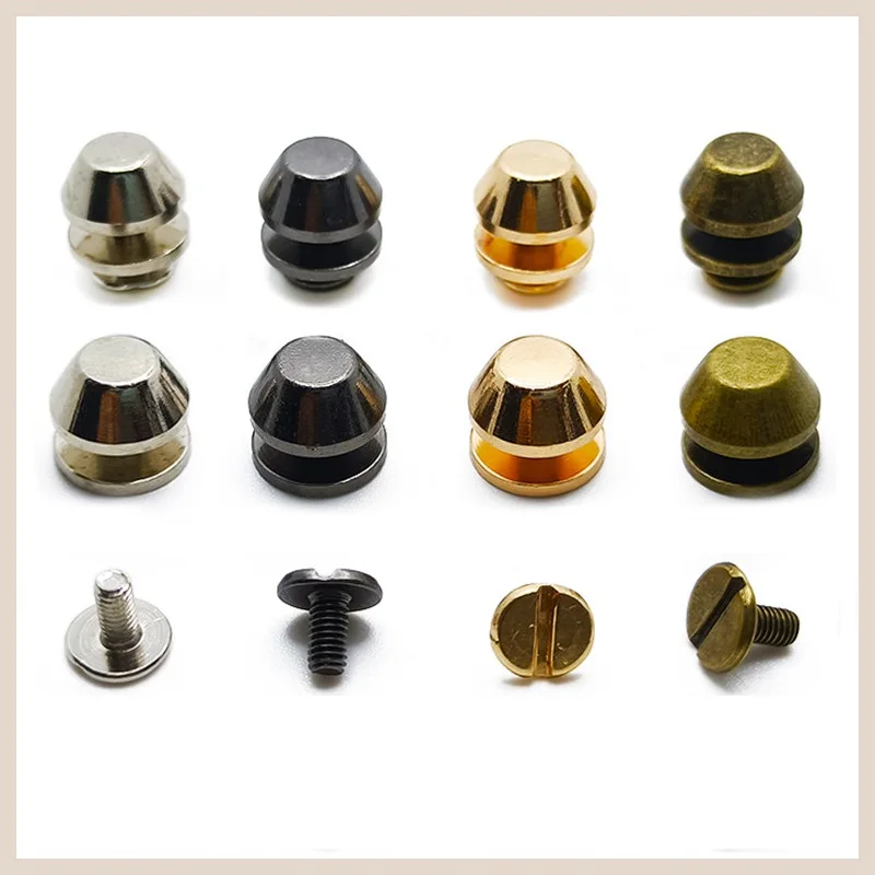 5sets Spikes Studs Screws DIY Leather Craft Strap Bottom Rivets Metal Bucket Shape Nail Stud Solid Nail Bolt For Bag