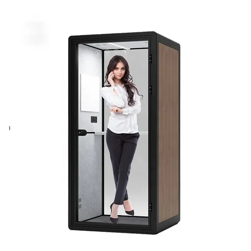 Modern Single Soundproof Office Lounge Phone Booth with Acoustic Panel for Office Buildings and Home Use