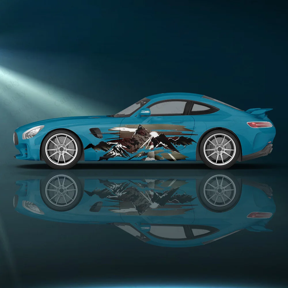 

Mountain Painting Art Car Sticker Side Graphic Vinyl Pattern DIY Car Tuning Accessories Fits Most Vehicle Color Decal Stickers